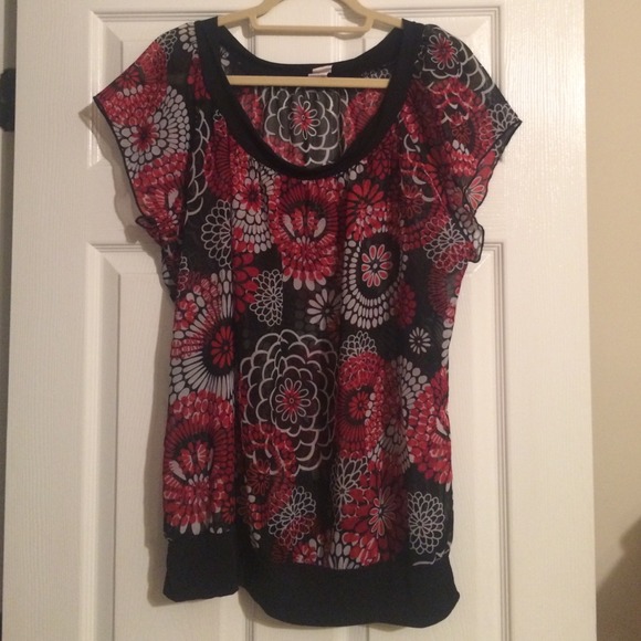 Thanksgiving Day Sale! Black red & white top