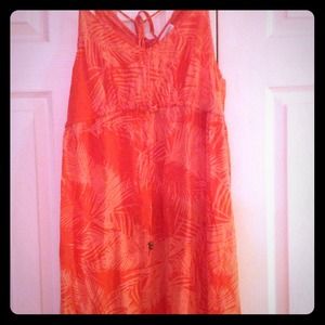 Orange maternity maxi dress