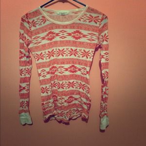 Forever 21 long sleeve w/ Aztec/Christmas pattern