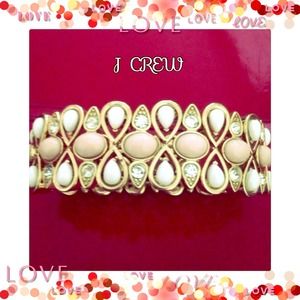J CREW PINK,WHITE & DIAMONDS ACCENT BANGLE