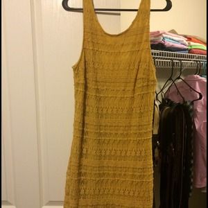 Lace mustard yellow dress