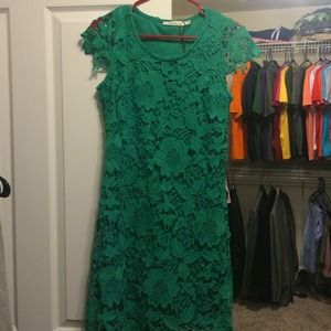 Green lace dress