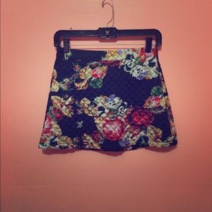 Forever 21 Quilted floral Mini Skirt
