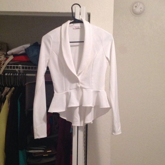 White Peplum Blazer
