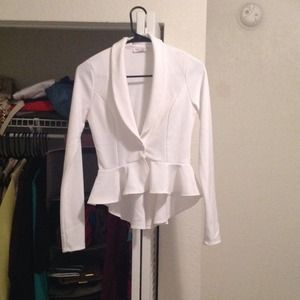 White Peplum Blazer