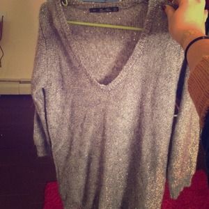 Zara basic sparkly grey sweater