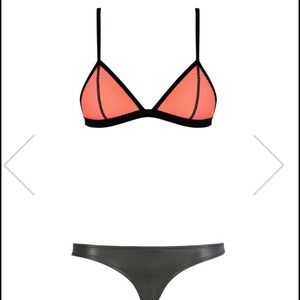 Triangl Swimweat Black Neon/Orange Sunburst Set