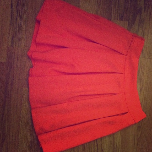 Fluorescent coral skater skirt