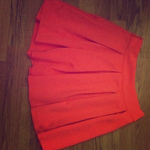 Fluorescent coral skater skirt