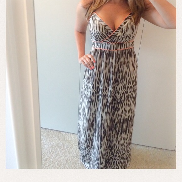 Leopard/peach maxi dress
