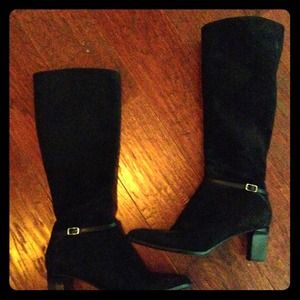 Ann Taylor Loft black suede boots