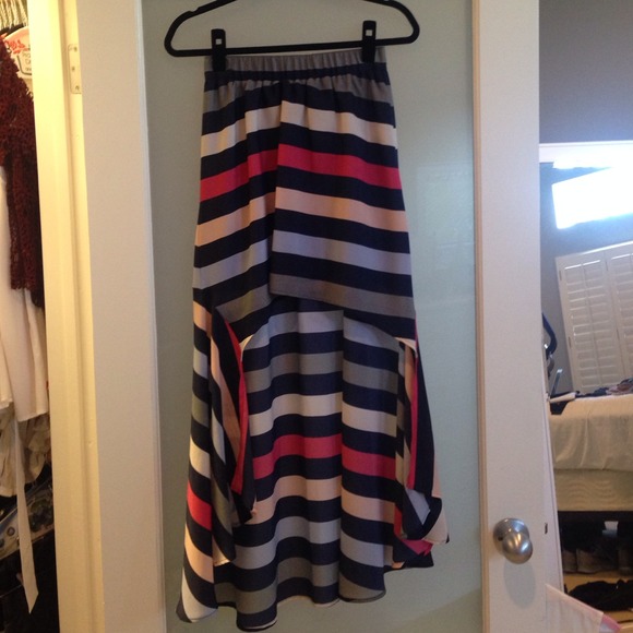 BCBGeneration high-low striped skirt