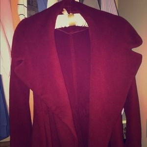 Donna Karan red fur coat