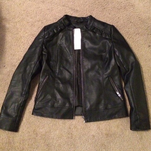 ❌Sold❌Faux leather racer jacket