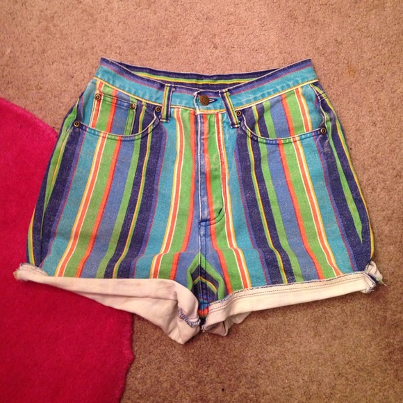 Stripe high waisted shorts