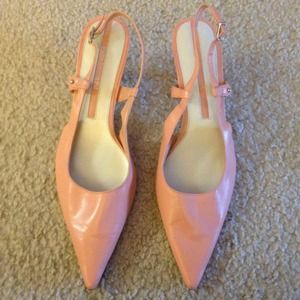 Peach Leather Enzo Angiolini Kitten Heels
