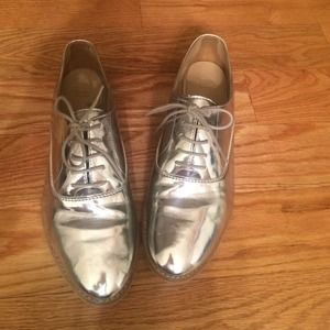 Zara silver oxfords