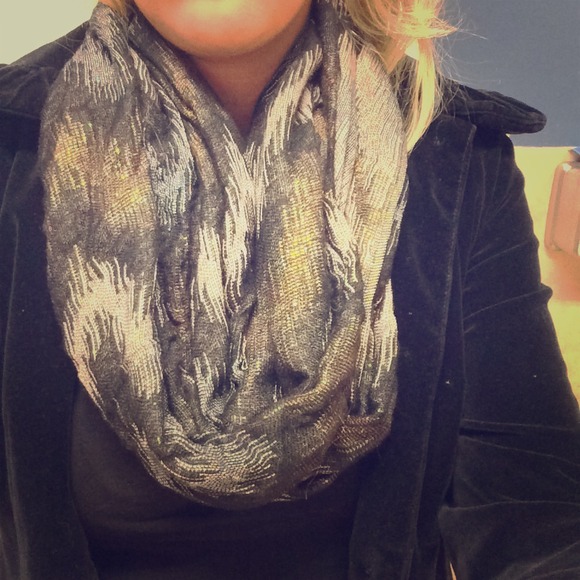 Beautiful silver and gold infinity scarf!