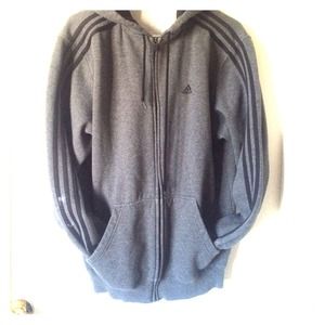 Adidas gray zip up sweater hoodie