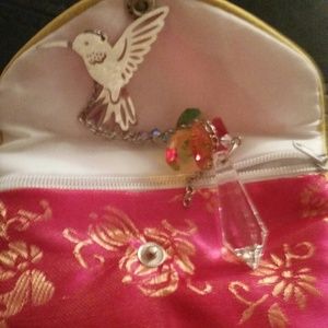 Bird hanging with crystals