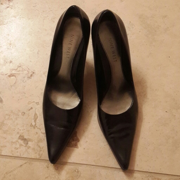 Pointed black heels