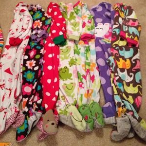Seven pair of 18 month fleece pajamas