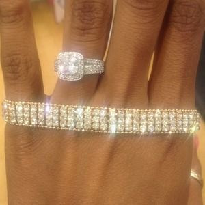 Gold rhinestone bracelet bundle