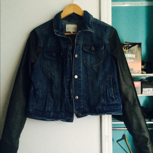 Denim and Leather Jacket and Pullover