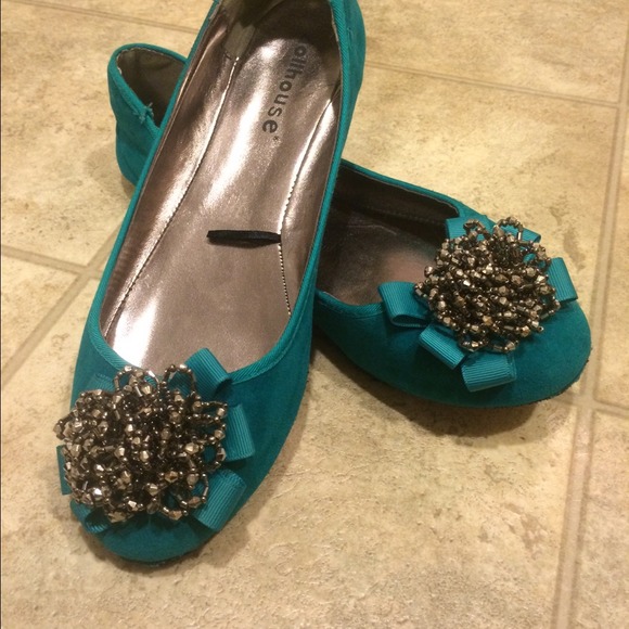 ✂️Dollhouse Velvet Holiday Teal Flats