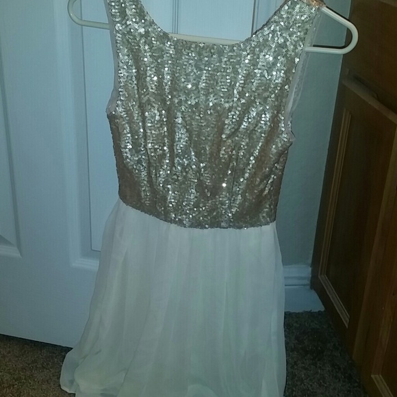 Gold and cream dress