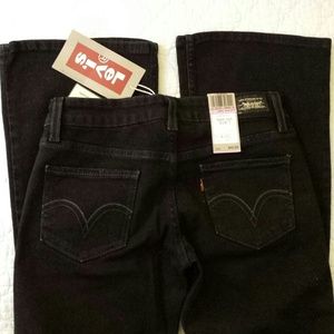 NWT Black Levi's 518 Superlow Bootcut Denim Jeans