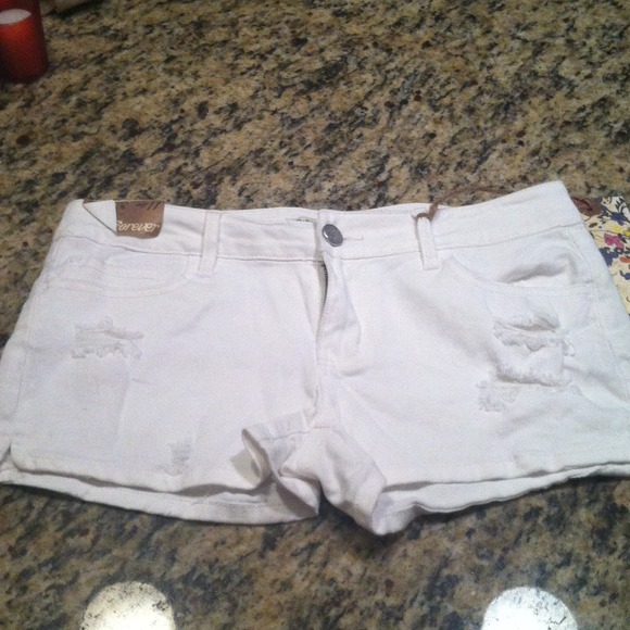 White denim shorts
