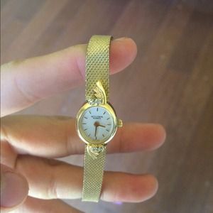 Bulova Swiss Accutron Watch 14k Gold Bezel 10k