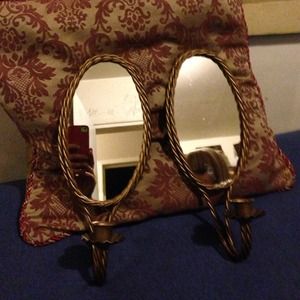 Vintage mirrored candle holders