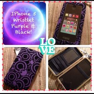 💟💀 BEAUTIFUL PURPLE & BLACK iPHONE WRISTLET 💀💟