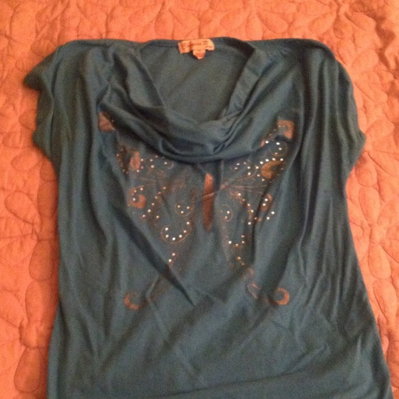 Light blue butterfly shirt