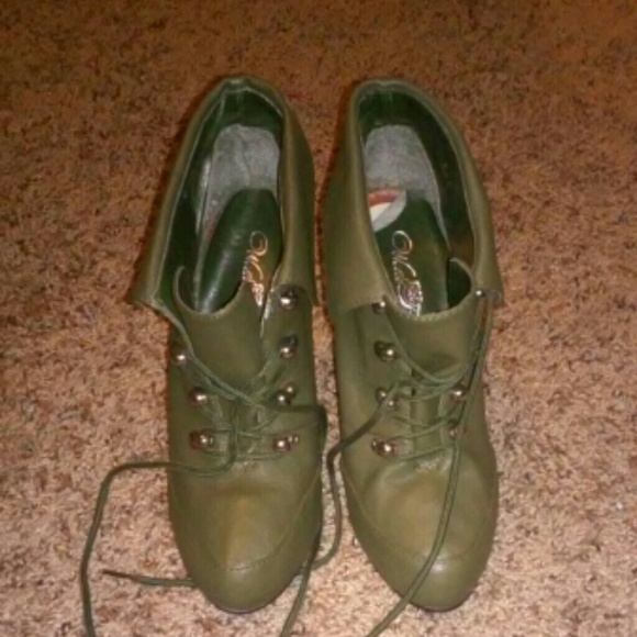 Army green booties