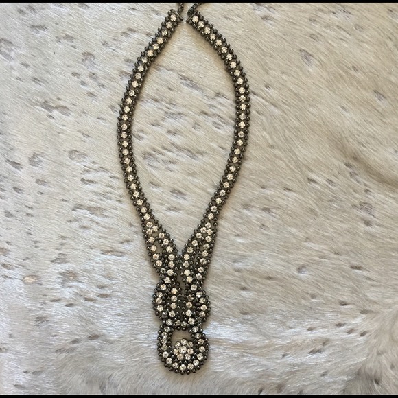 Rhinestone and chain necklace