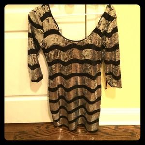 Black and Silver Sequence Dress