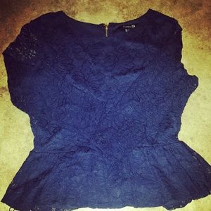 Lace blue shirt Medium