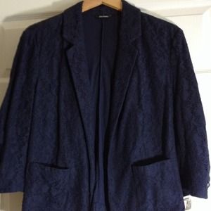 Navy Lace Blazer