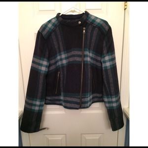 🎉SALE!🎉 GAP Cropped Plaid Moto Jacket - XXL