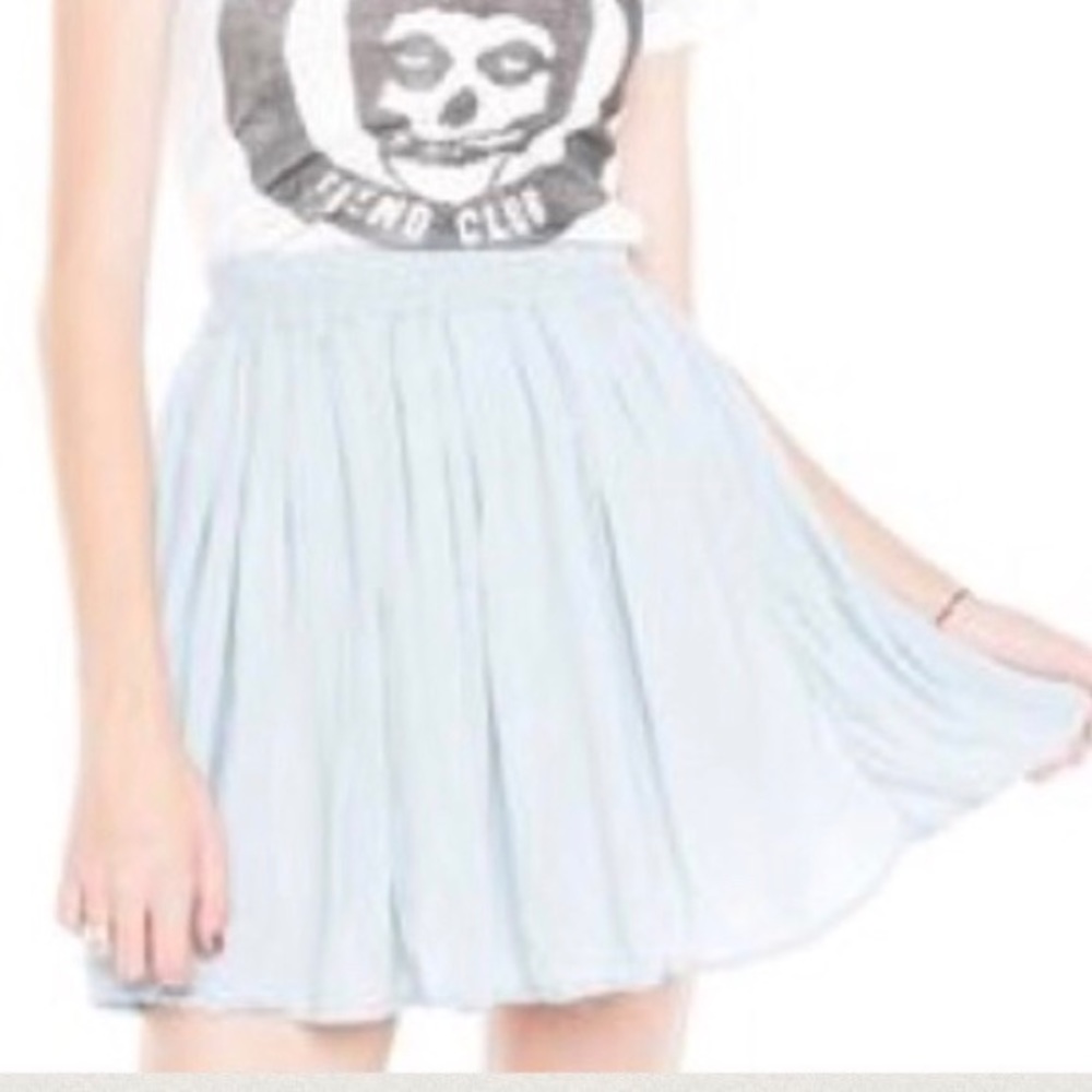 🌚 Brandy Melville Light Blue Flowy Skater Skirt