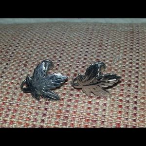 Vintage Sterling Maple Leaf Earrings
