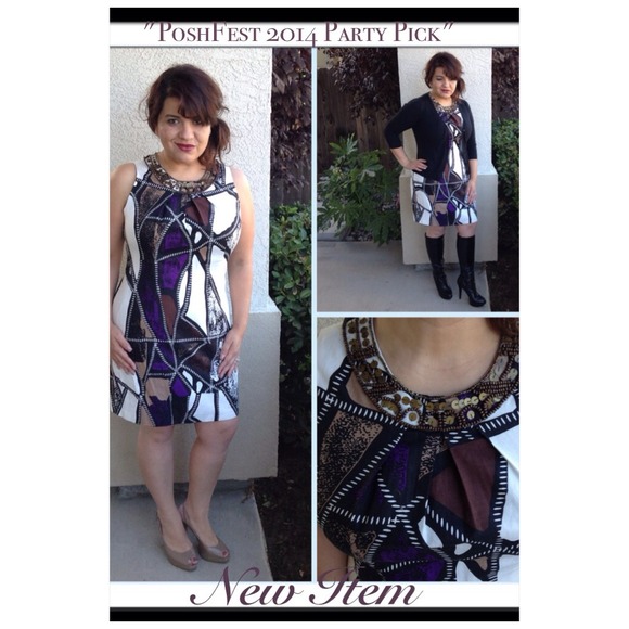 🎀Pretty In Print Beaded Dress🎀