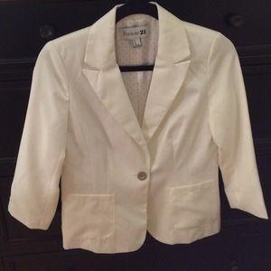 SOLD Forever 21 white 3/4 length sleeve blazer
