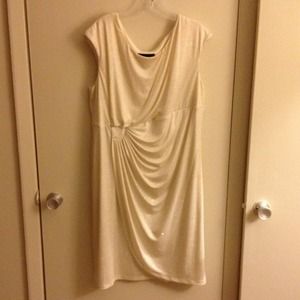 Ivory dress with gold sparkles