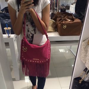 Michael Kors Bags - NWT Michael Kors billy fringe pink suede bag Michael Kors Bags - NWT Michael Kors billy fringe pink suede bag