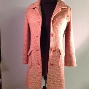 Jonathan Michael Wool Coat Orange Tweed