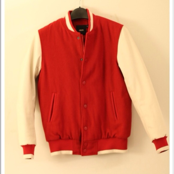 Asos red baseball coat
